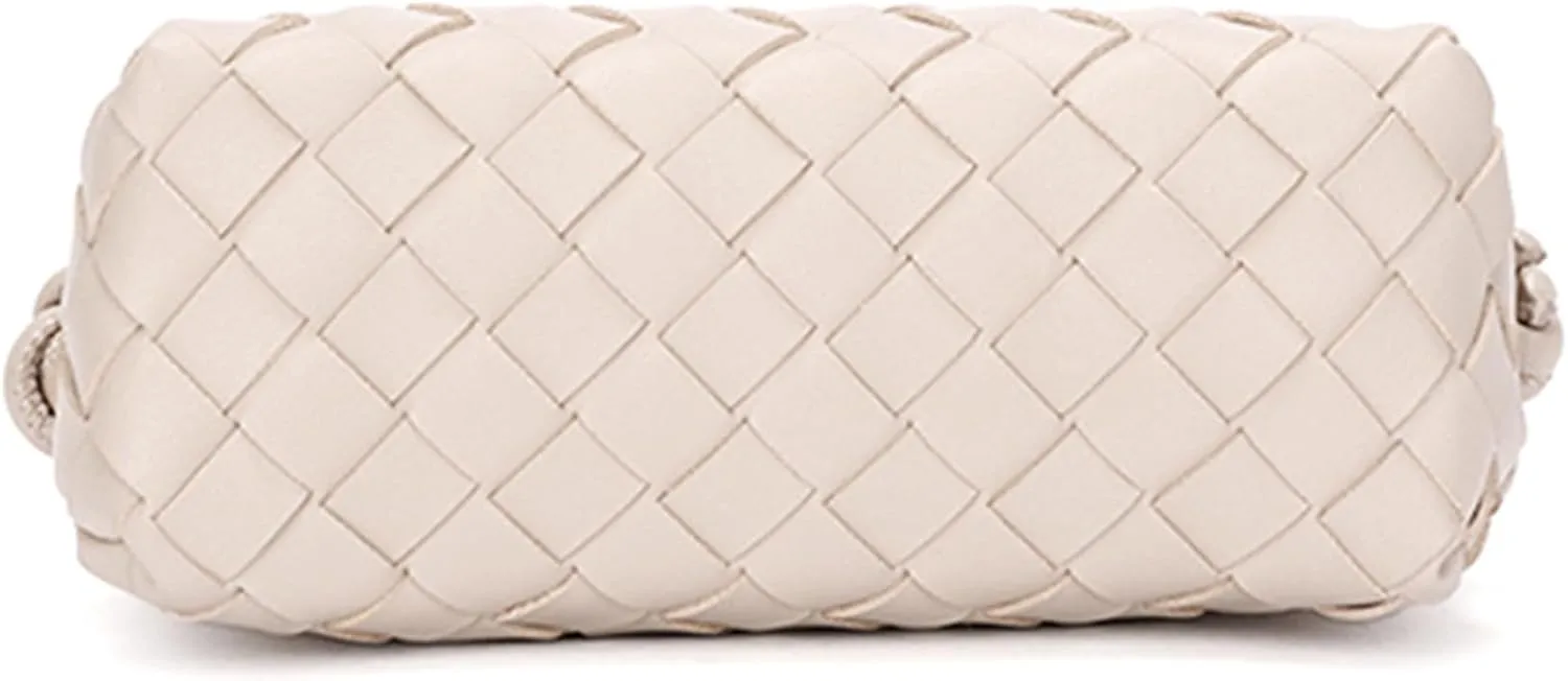 Woven Crossbody Bags For Women, Small Handmade Purse Clutch Shoulderbag Handbag, Zipper Closure