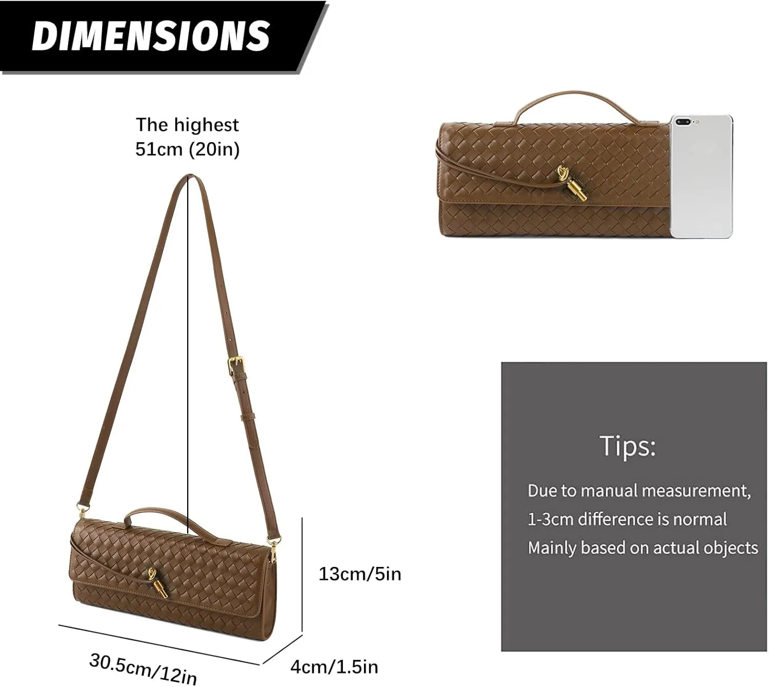 Woven Handbag for Women Evening Shoulder Bag Casual Leather Handbag Fashion Crossbody Clutch Purse