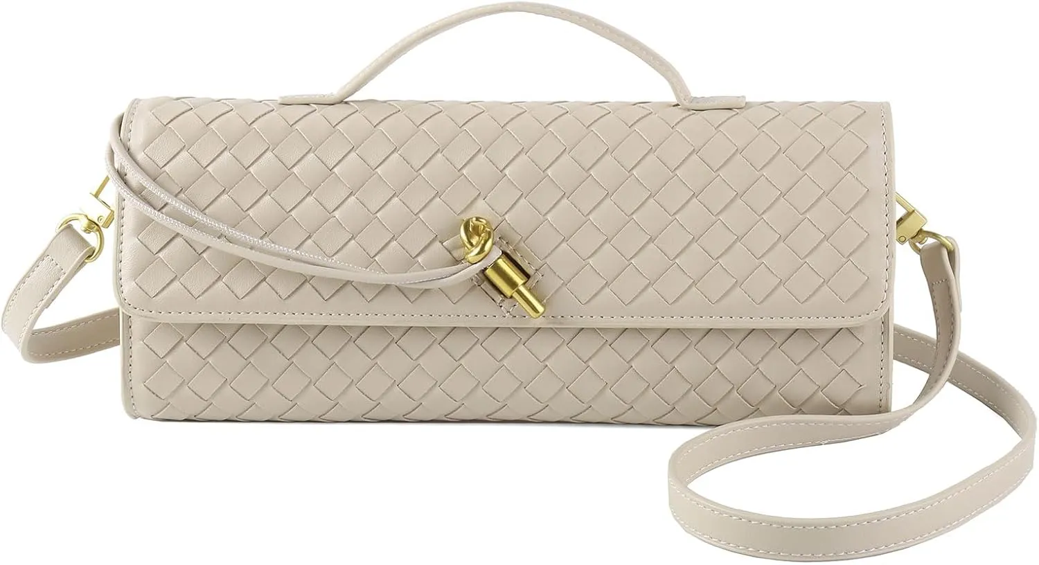 Woven Handbag for Women Evening Shoulder Bag Casual Leather Handbag Fashion Crossbody Clutch Purse