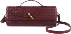 Woven Handbag for Women Evening Shoulder Bag Casual Leather Handbag Fashion Crossbody Clutch Purse