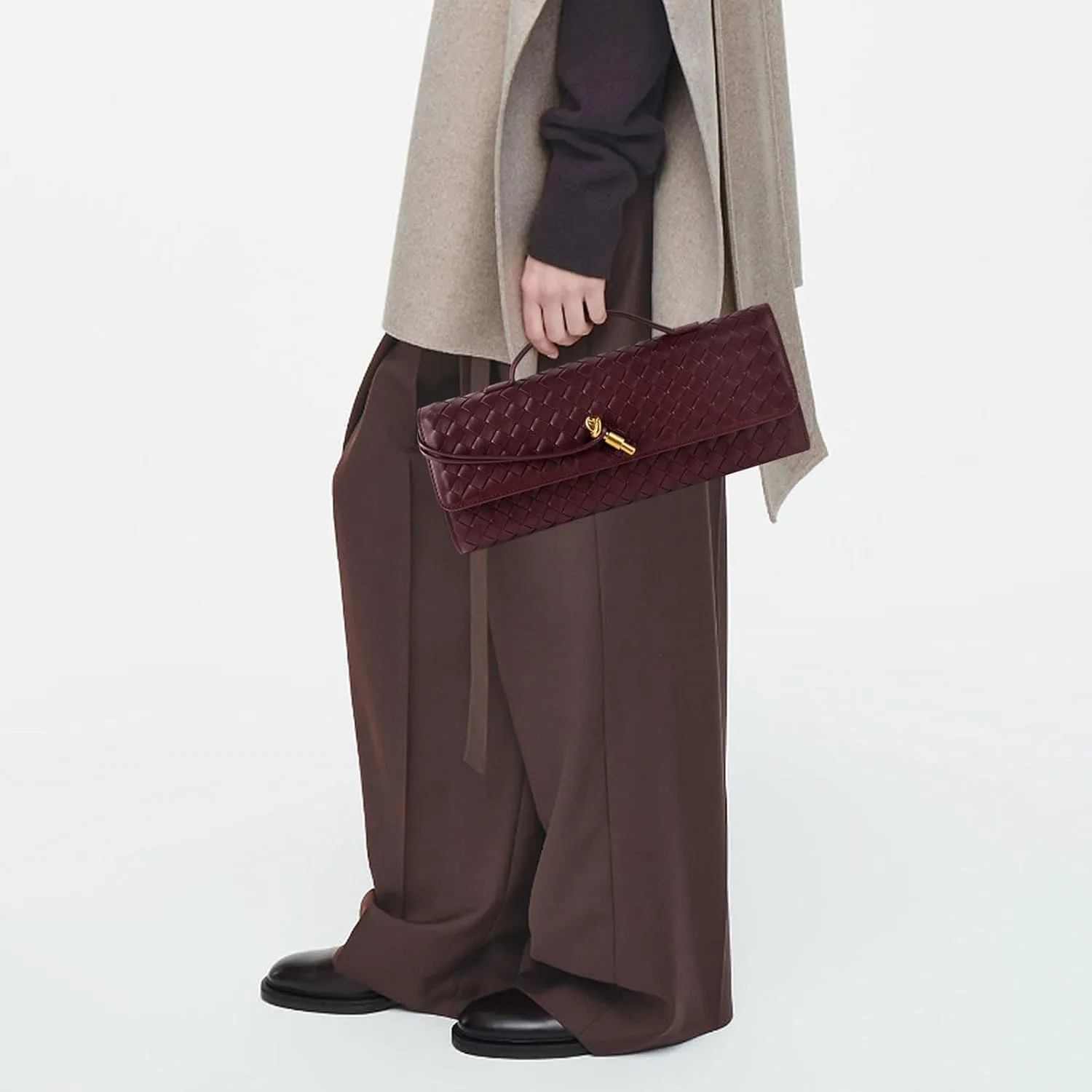Woven Handbag for Women Evening Shoulder Bag Casual Leather Handbag Fashion Crossbody Clutch Purse