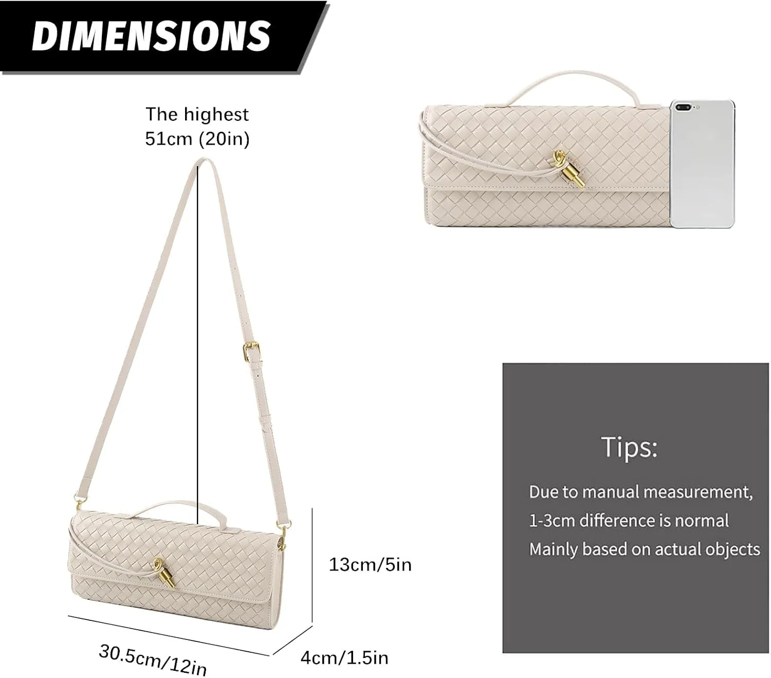 Woven Handbag for Women Evening Shoulder Bag Casual Leather Handbag Fashion Crossbody Clutch Purse