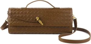 Woven Handbag for Women Evening Shoulder Bag Casual Leather Handbag Fashion Crossbody Clutch Purse