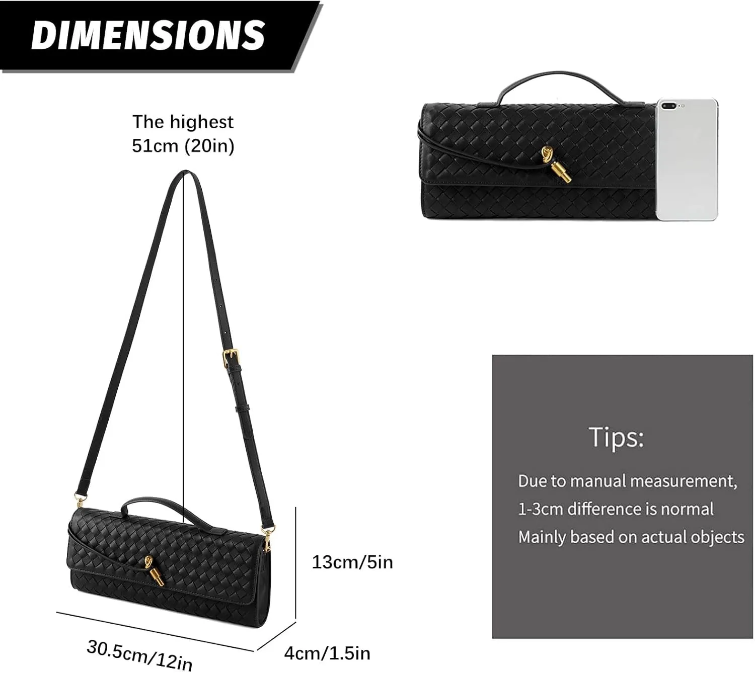Woven Handbag for Women Evening Shoulder Bag Casual Leather Handbag Fashion Crossbody Clutch Purse