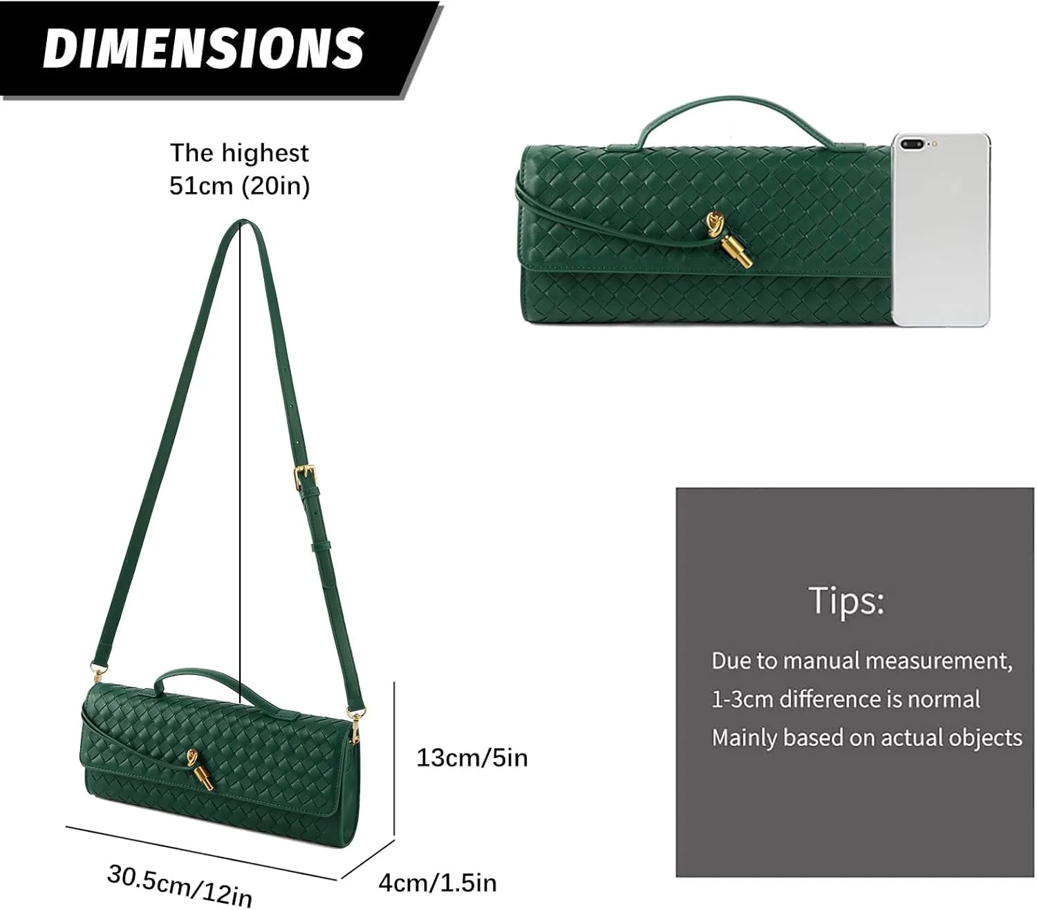 Woven Handbag for Women Evening Shoulder Bag Casual Leather Handbag Fashion Crossbody Clutch Purse