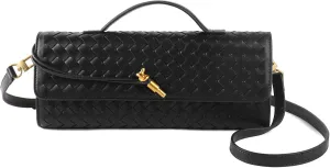 Woven Handbag for Women Evening Shoulder Bag Casual Leather Handbag Fashion Crossbody Clutch Purse