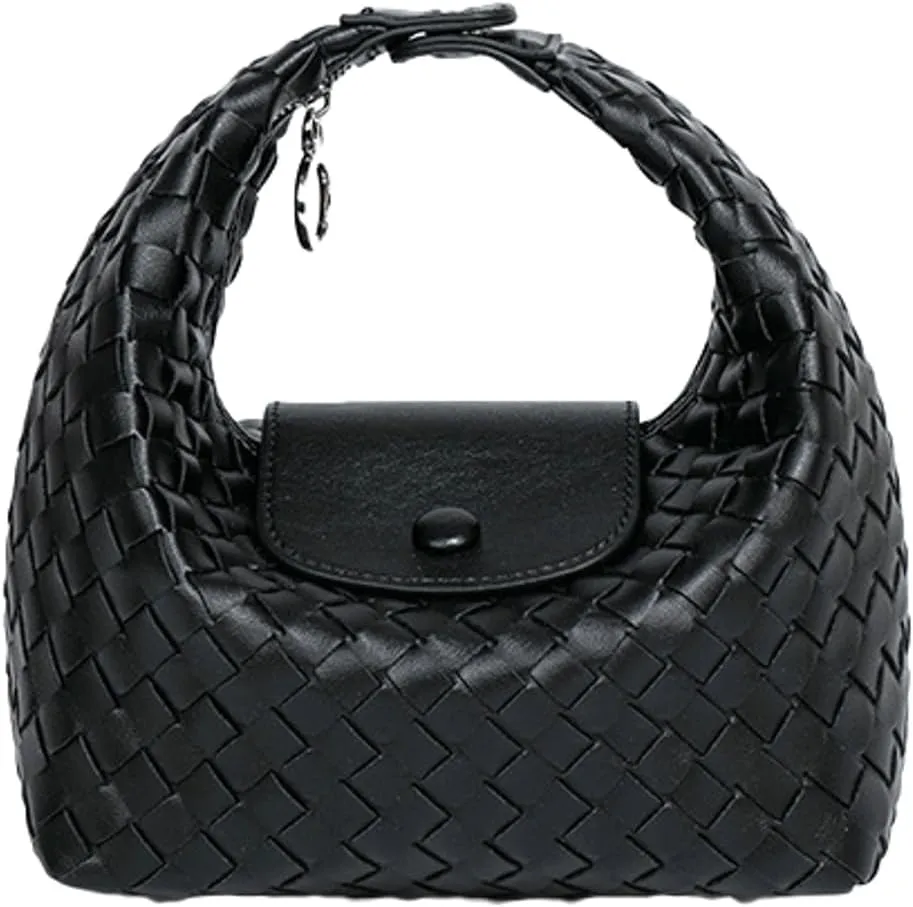 Woven Purse Tote Bag for Women Small Woven Handbag Shoulder Bag PU Leather Crossbody Purse Clutch Braided Tote Handbags