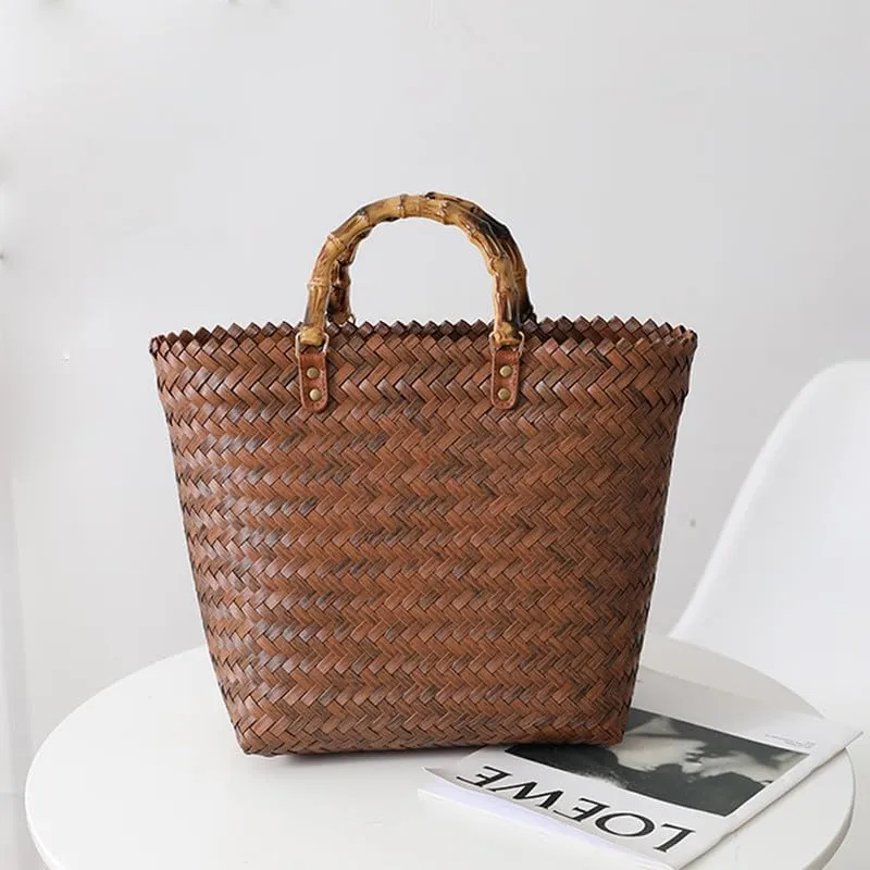 Woven Tote Bag for Women Large Woven Purse women's Top-Handle Handbags Braided Purse Ladies Handbags