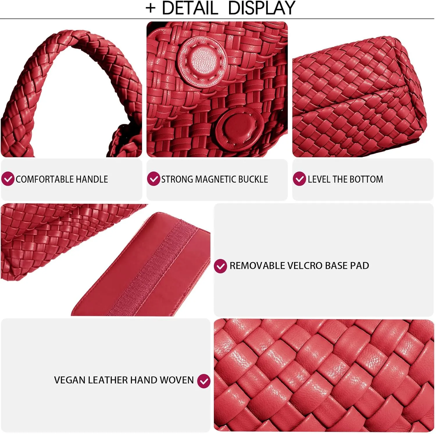 Woven Tote Bag For Women, Soft Foldable Top-Handle Wristlet Bag, Fashion Hobo Handbag, Composite Bag with Coin Purse