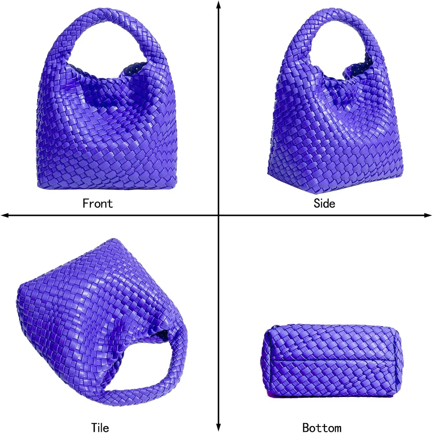 Woven Tote Bag For Women, Soft Foldable Top-Handle Wristlet Bag, Fashion Hobo Handbag, Composite Bag with Coin Purse