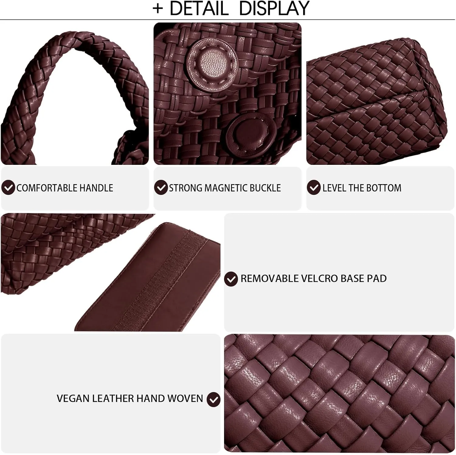 Woven Tote Bag For Women, Soft Foldable Top-Handle Wristlet Bag, Fashion Hobo Handbag, Composite Bag with Coin Purse