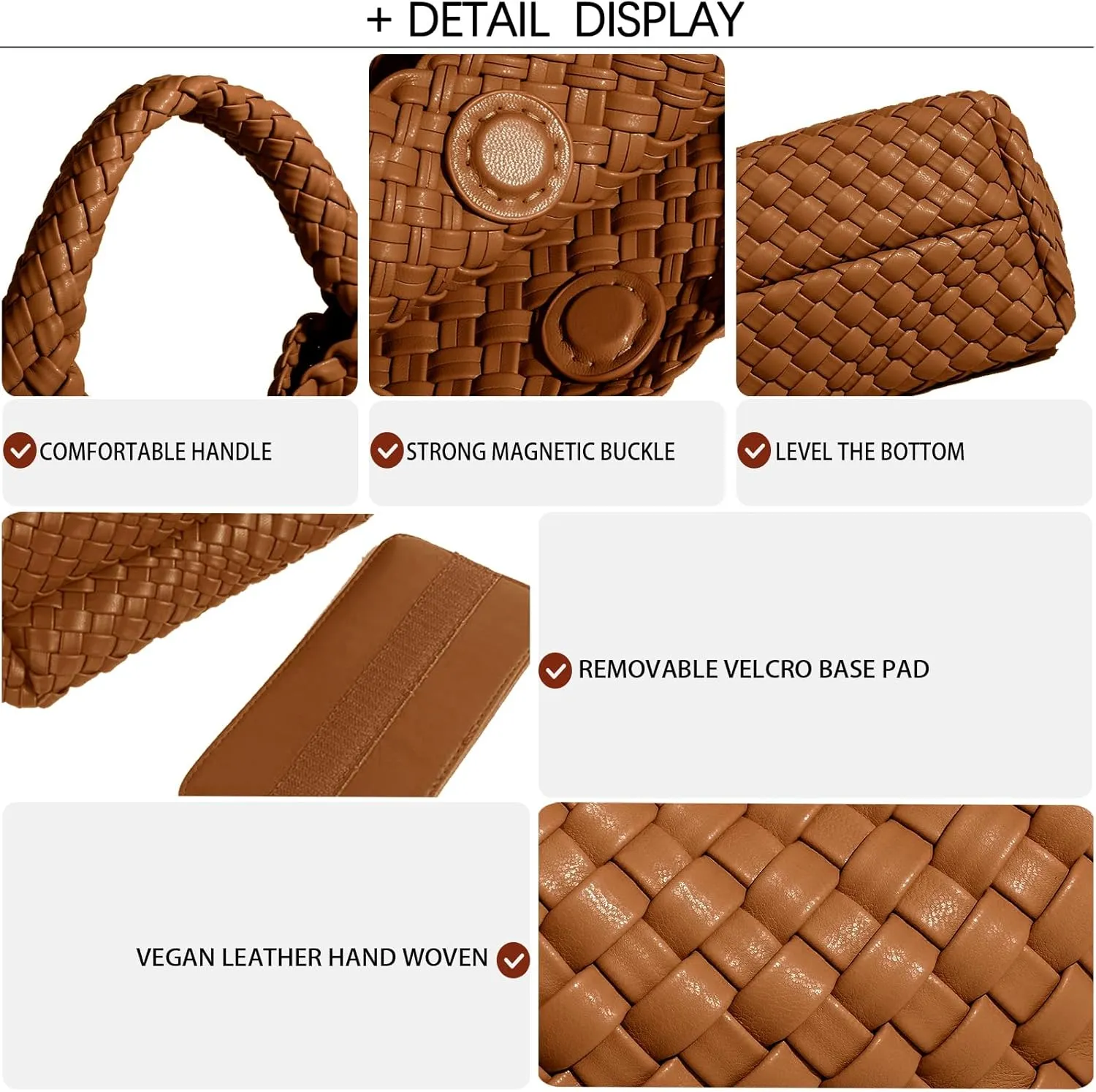 Woven Tote Bag For Women, Soft Foldable Top-Handle Wristlet Bag, Fashion Hobo Handbag, Composite Bag with Coin Purse