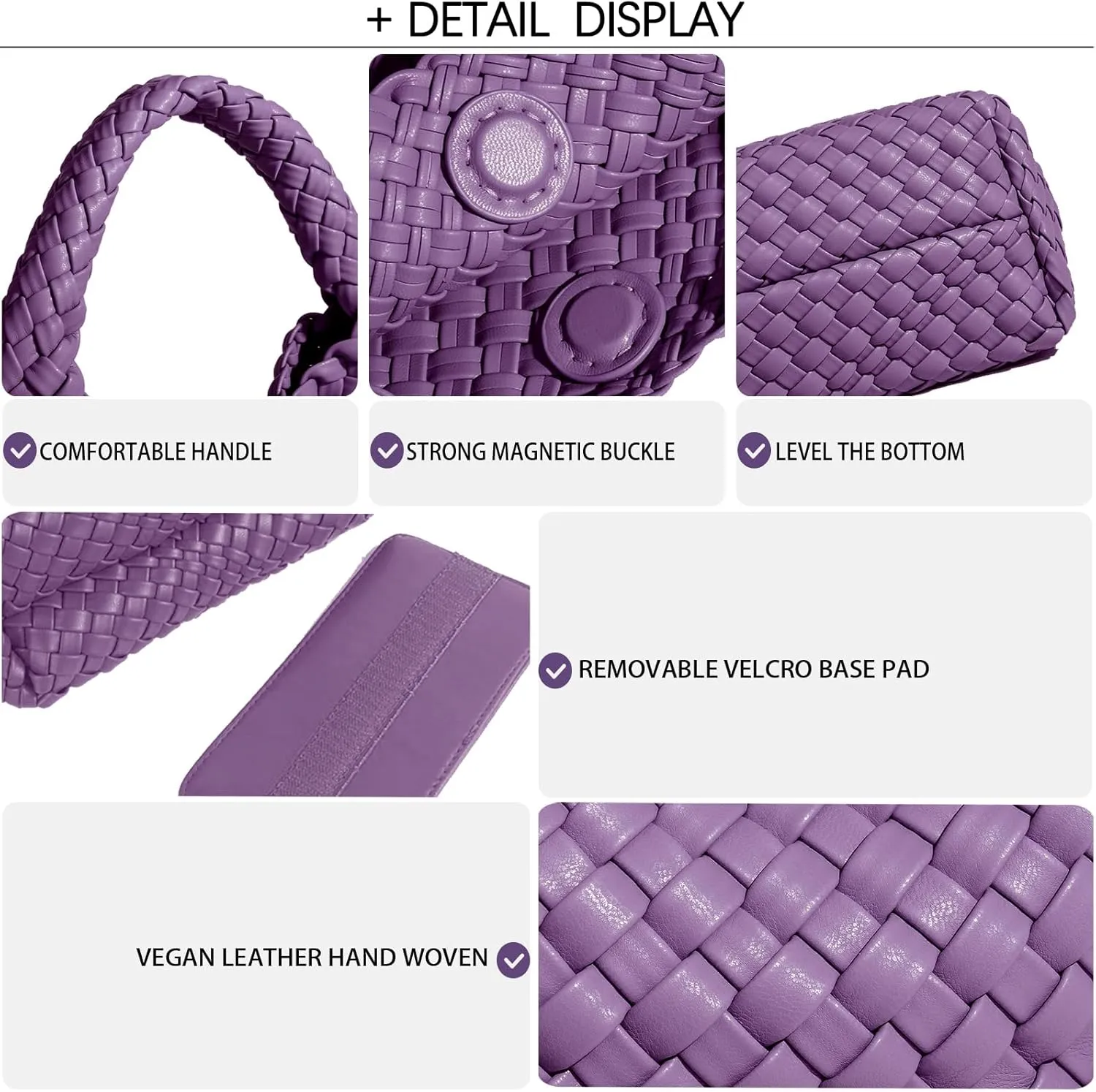 Woven Tote Bag For Women, Soft Foldable Top-Handle Wristlet Bag, Fashion Hobo Handbag, Composite Bag with Coin Purse