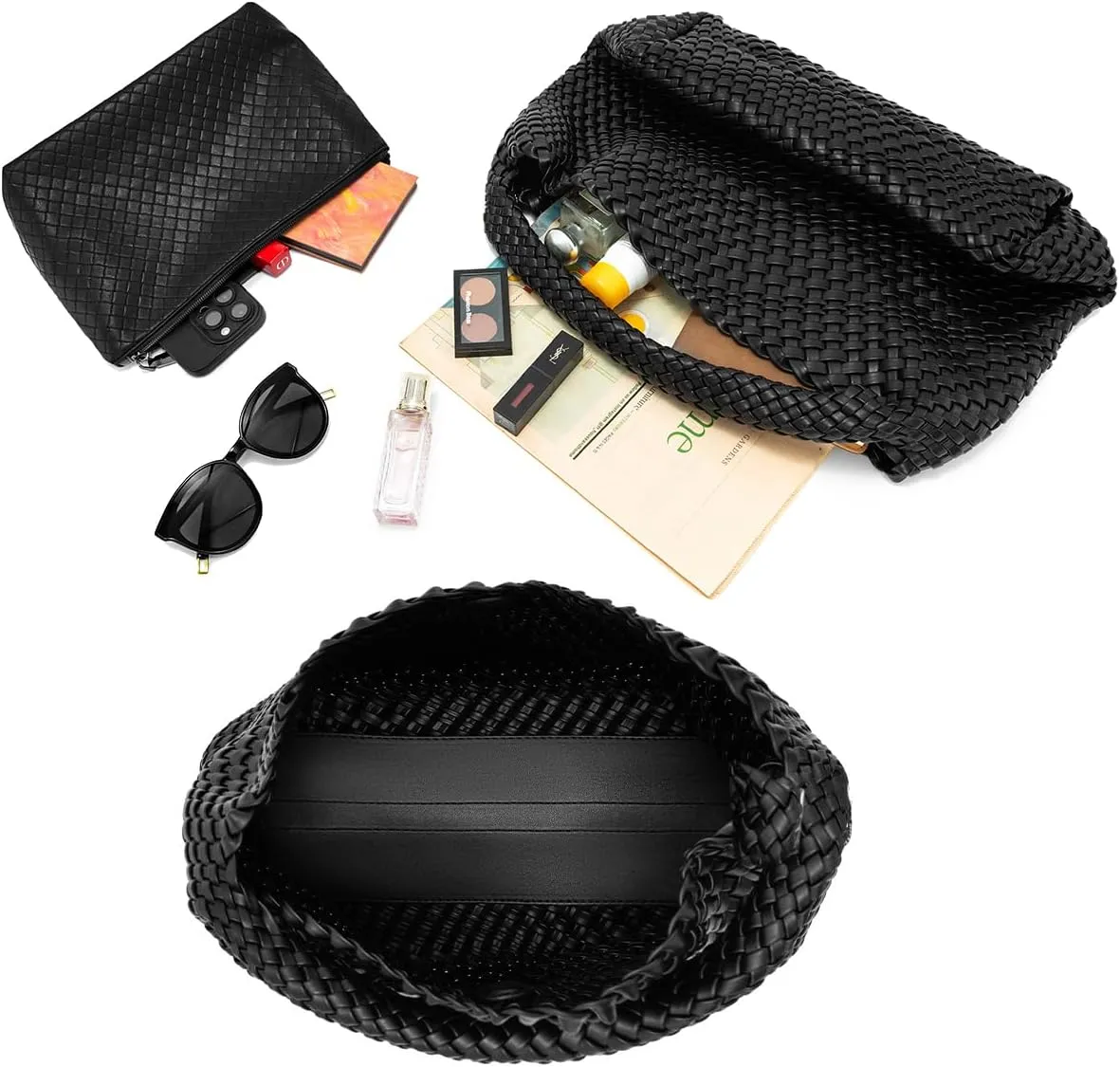 Woven Tote Bag for Women Woven Purse Large Woven Tote Braided Purse Weave Purse with Top Handle