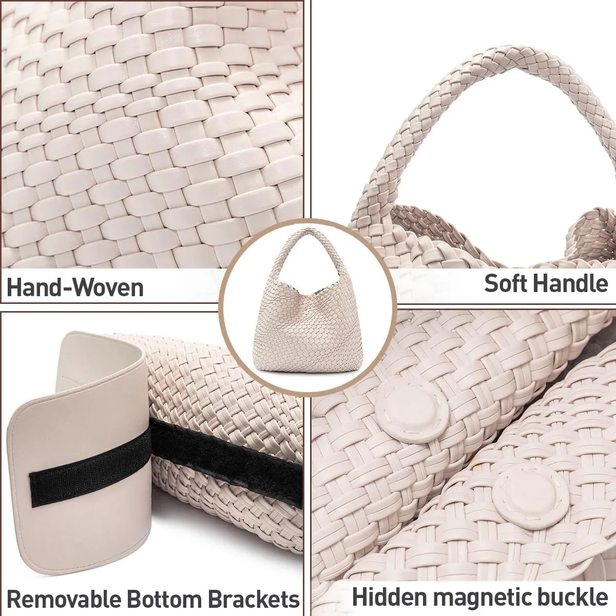 Woven Tote Bag for Women Woven Purse Large Woven Tote Braided Purse Weave Purse with Top Handle