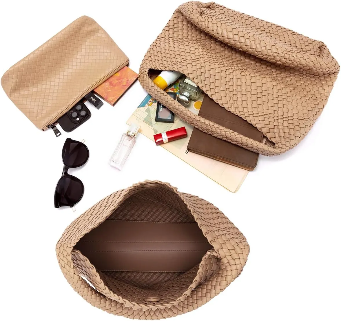 Woven Tote Bag for Women Woven Purse Large Woven Tote Braided Purse Weave Purse with Top Handle