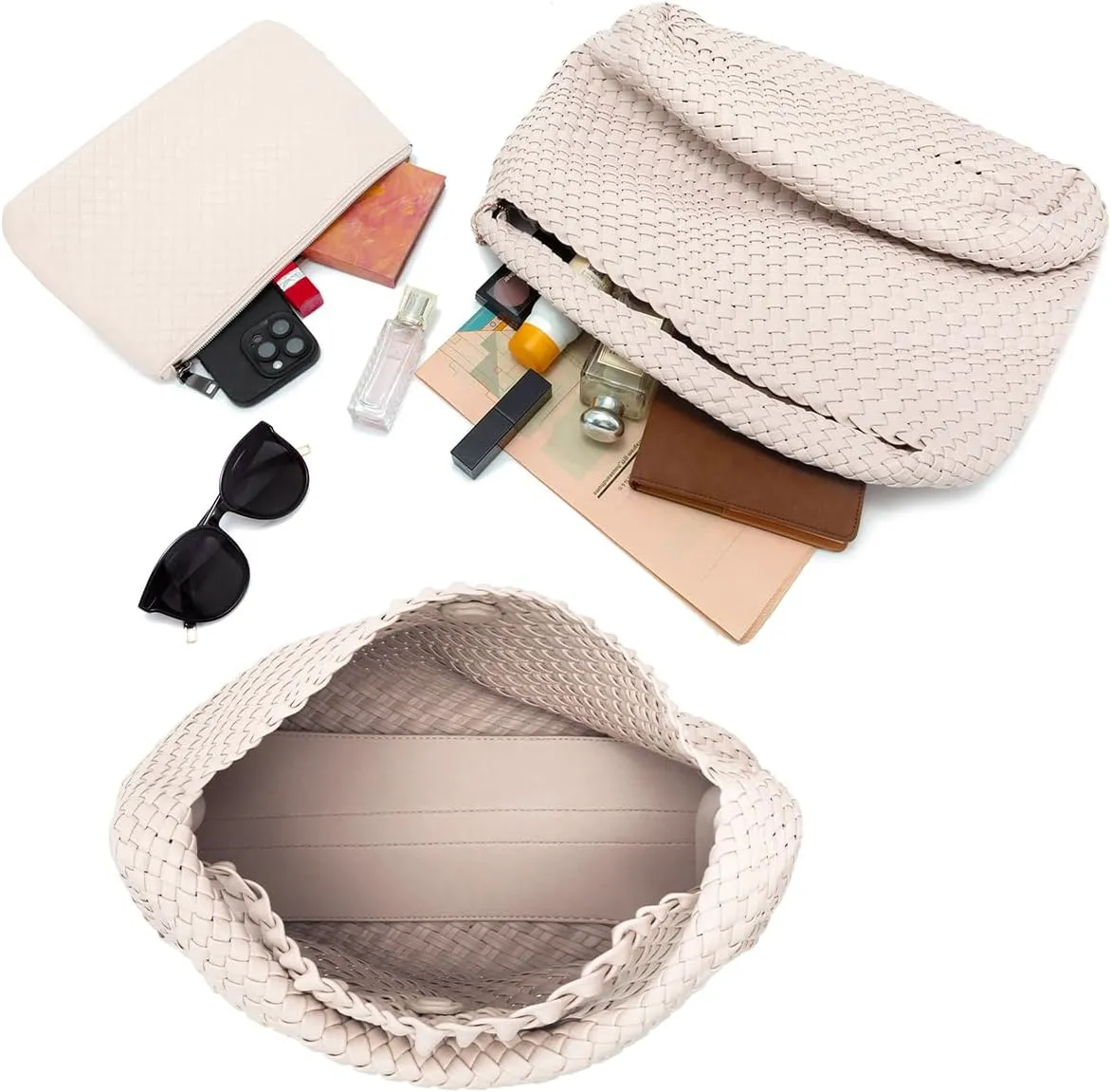 Woven Tote Bag for Women Woven Purse Large Woven Tote Braided Purse Weave Purse with Top Handle