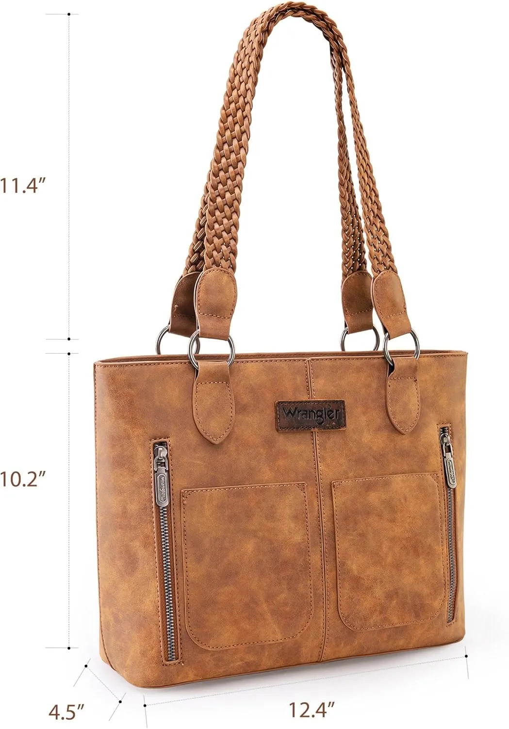 Wrangler Distressed Tote Bag for Women Western Purse Multi Pockets Handbags and Shoulder Bag