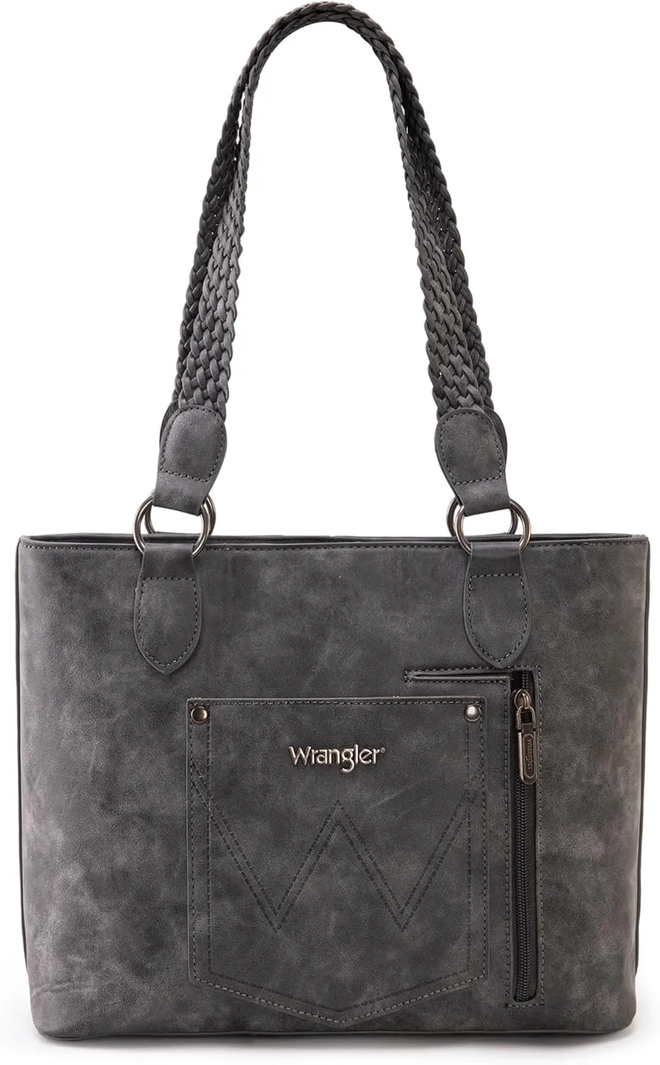 Wrangler Distressed Tote Bag for Women Western Purse Multi Pockets Handbags and Shoulder Bag