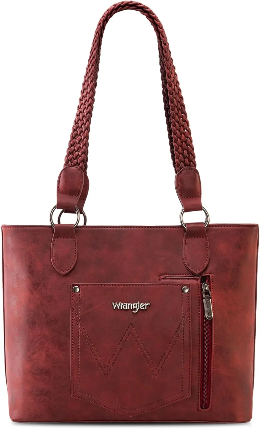 Wrangler Distressed Tote Bag for Women Western Purse Multi Pockets Handbags and Shoulder Bag
