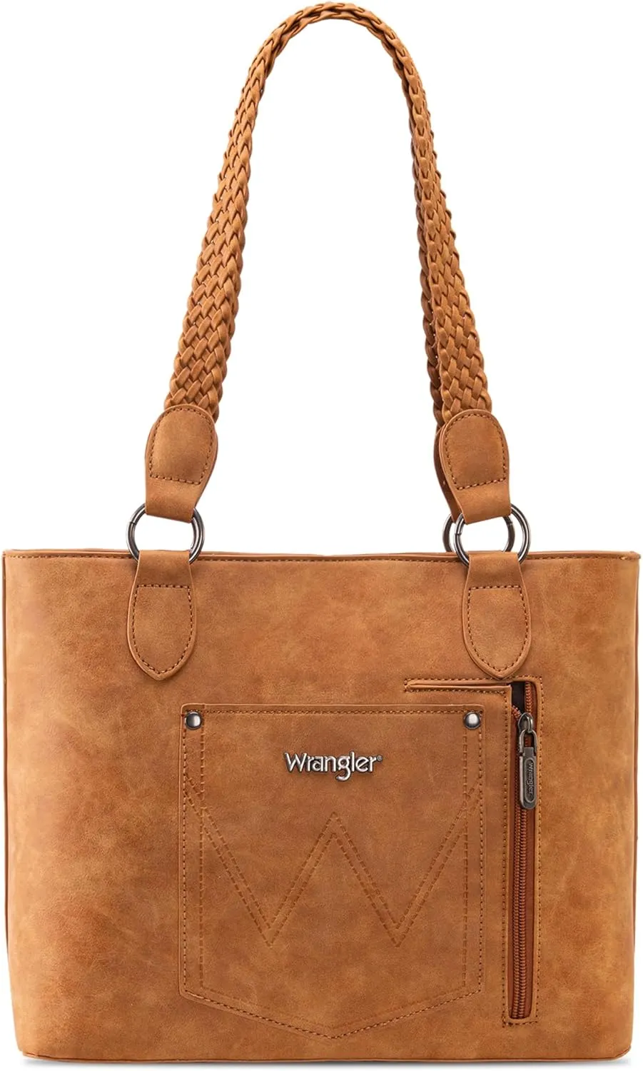 Wrangler Distressed Tote Bag for Women Western Purse Multi Pockets Handbags and Shoulder Bag