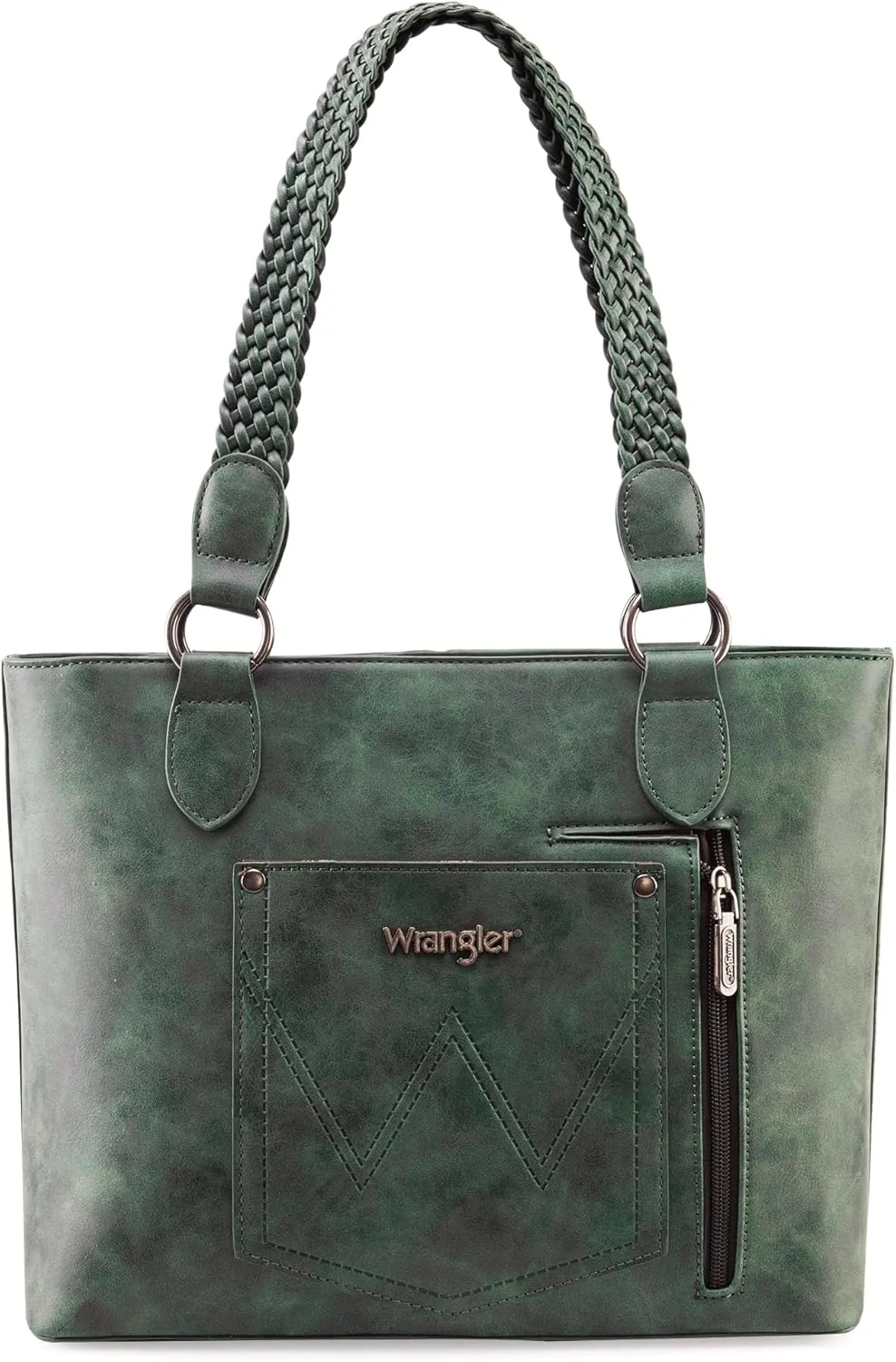Wrangler Distressed Tote Bag for Women Western Purse Multi Pockets Handbags and Shoulder Bag