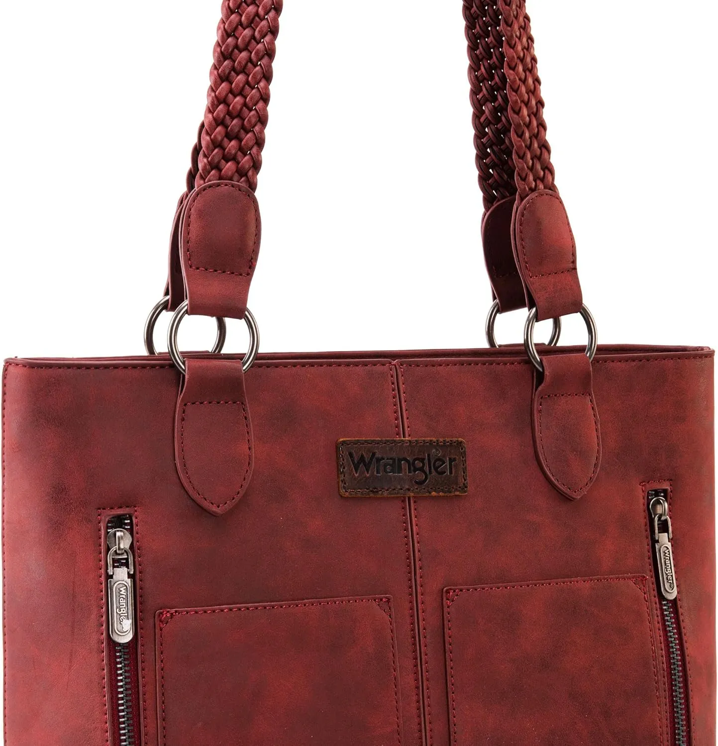 Wrangler Distressed Tote Bag for Women Western Purse Multi Pockets Handbags and Shoulder Bag
