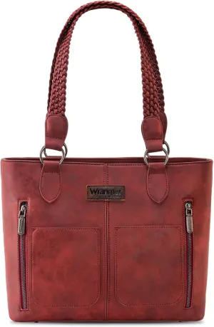 Wrangler Distressed Tote Bag for Women Western Purse Multi Pockets Handbags and Shoulder Bag