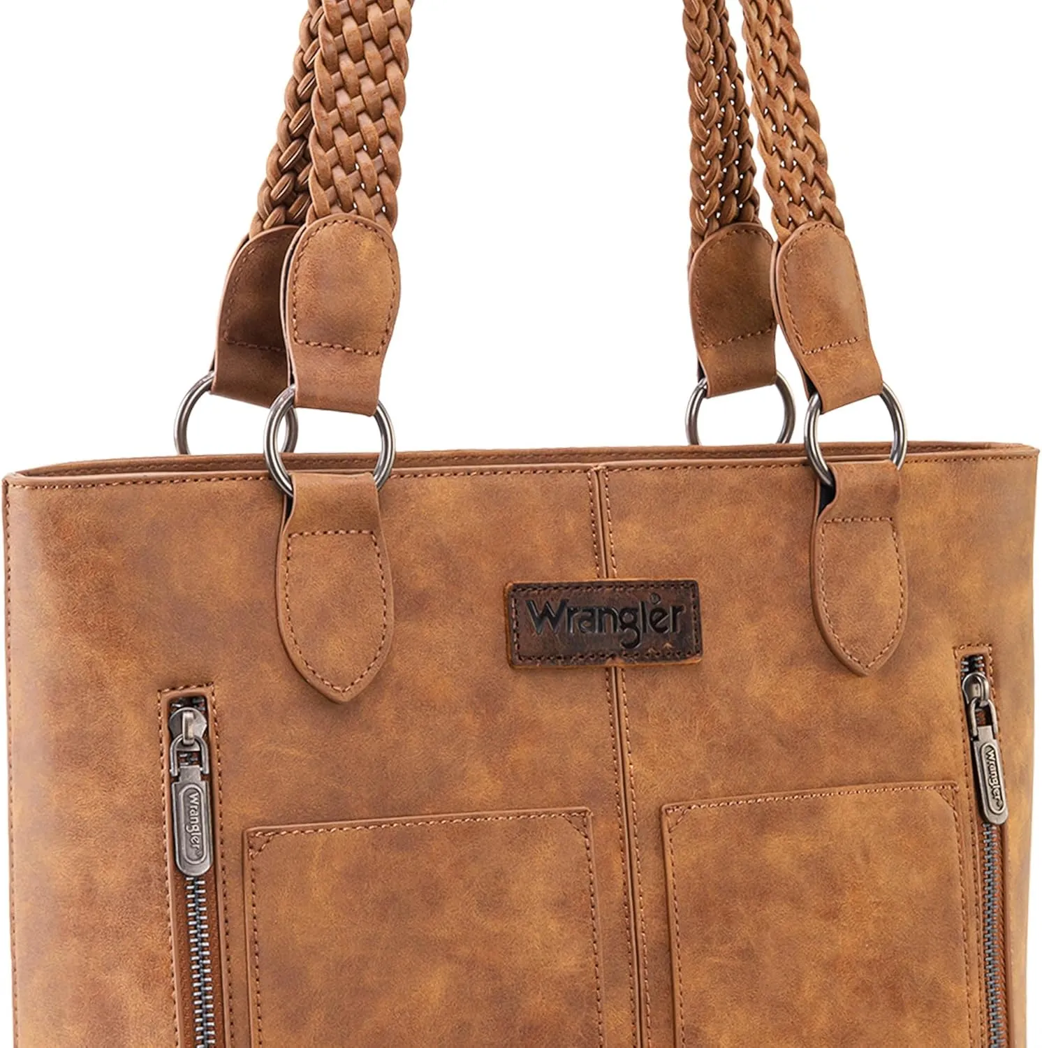 Wrangler Distressed Tote Bag for Women Western Purse Multi Pockets Handbags and Shoulder Bag