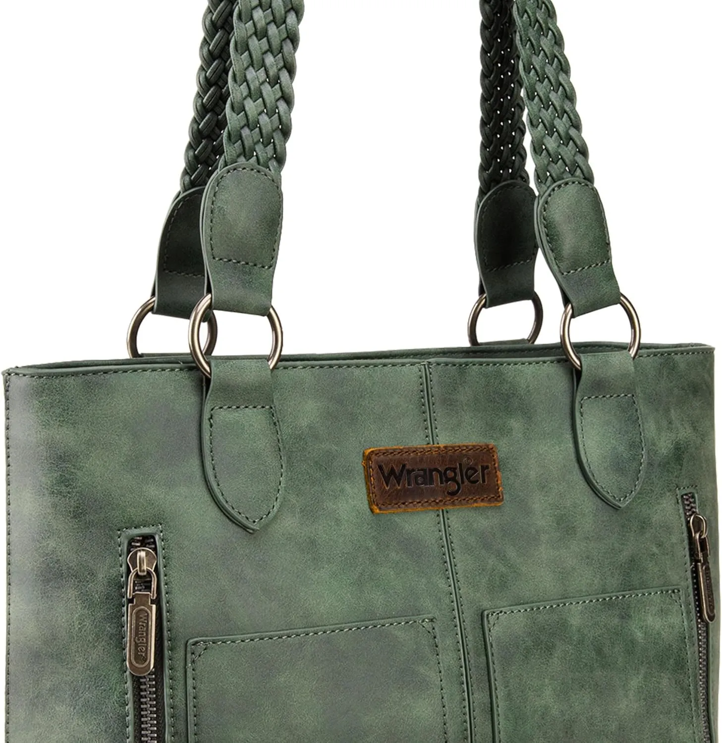 Wrangler Distressed Tote Bag for Women Western Purse Multi Pockets Handbags and Shoulder Bag