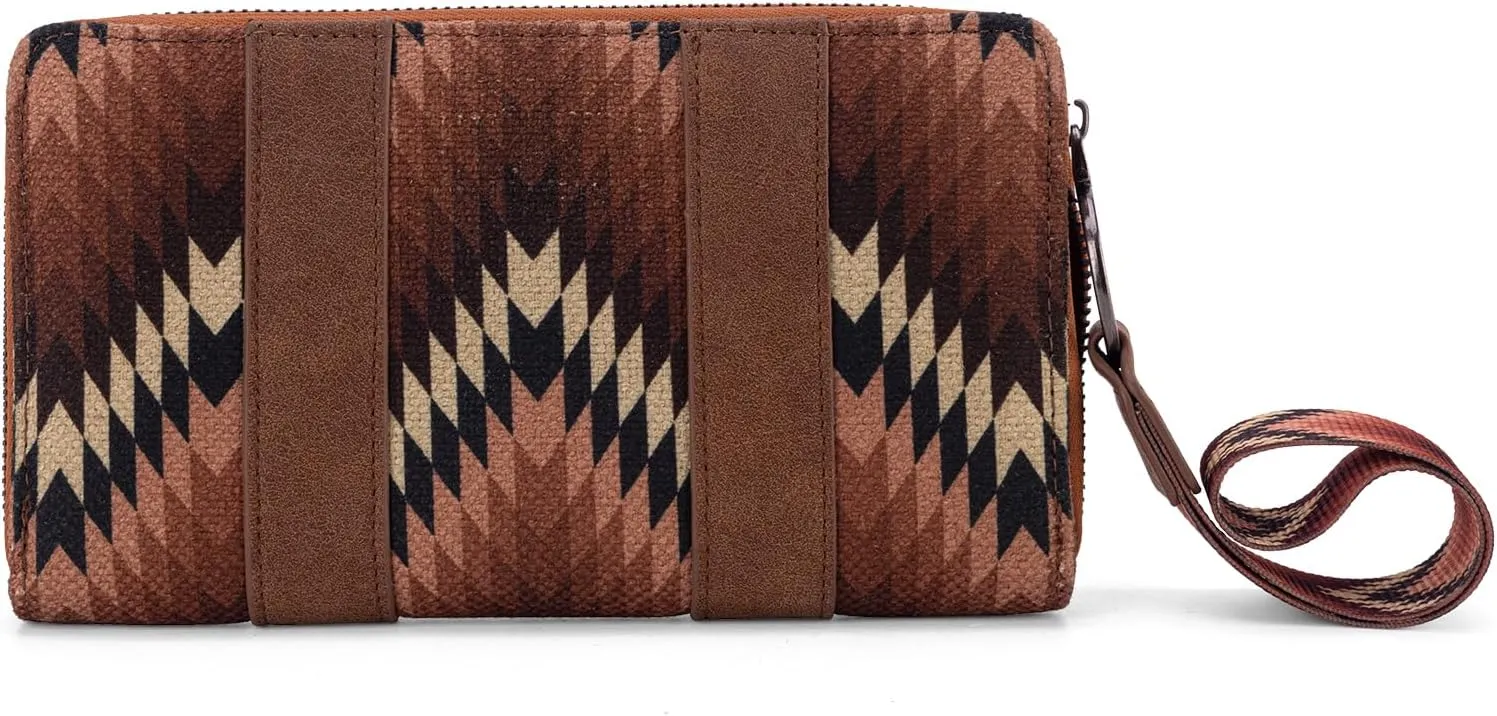 Wrangler Wallet Wristlet Aztec Clutch Long Purse Boho Credit Card Holder Wallet