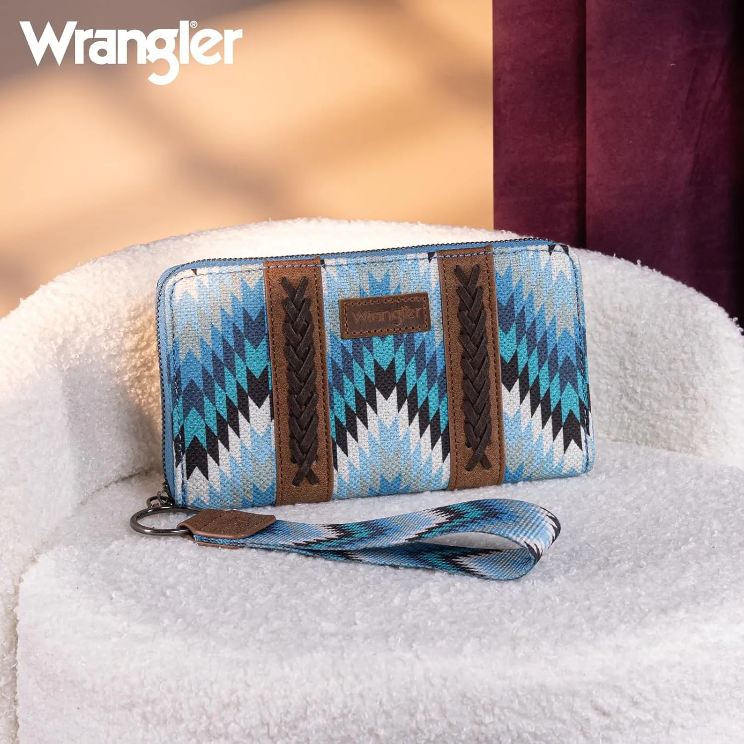 Wrangler Wallet Wristlet Aztec Clutch Long Purse Boho Credit Card Holder Wallet