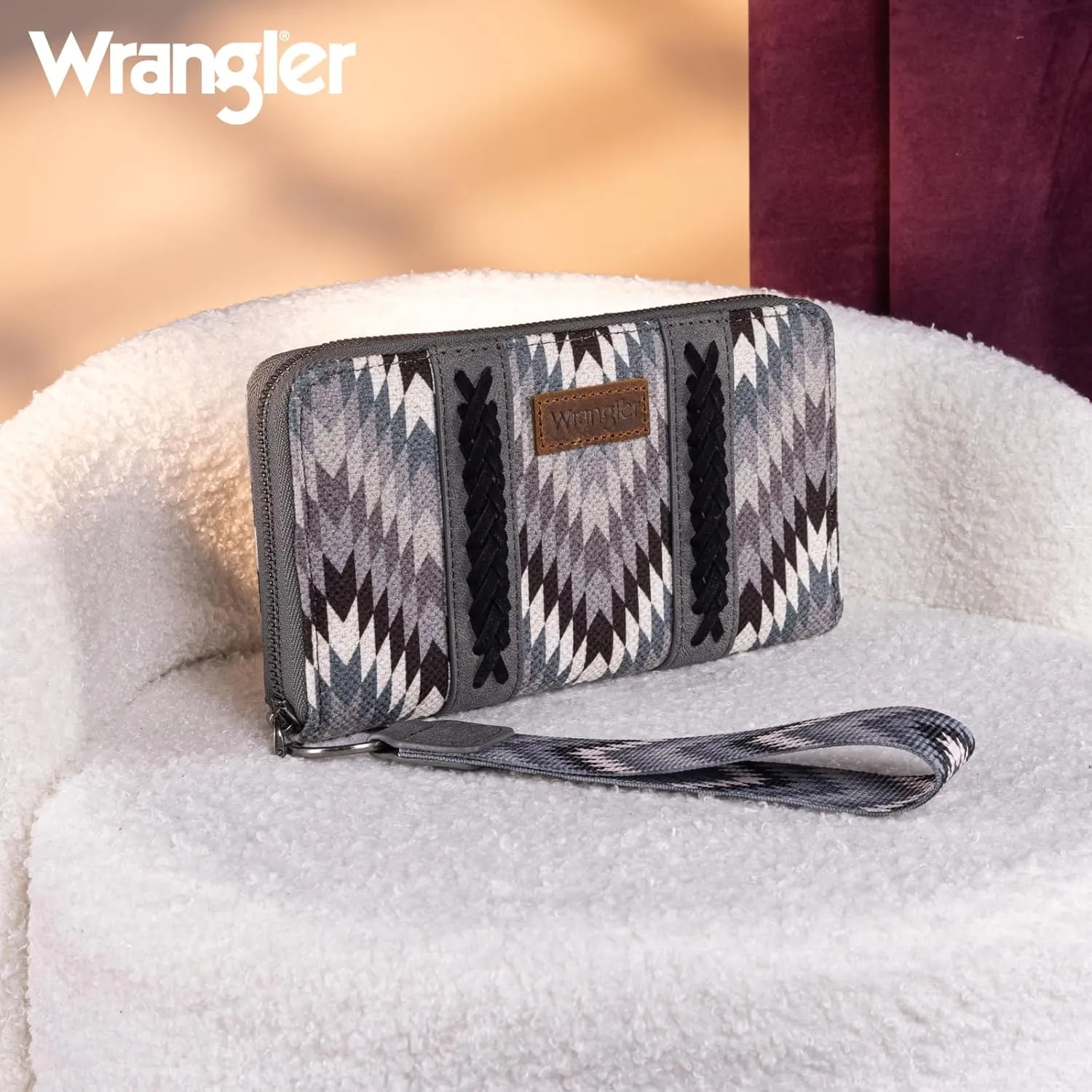 Wrangler Wallet Wristlet Aztec Clutch Long Purse Boho Credit Card Holder Wallet