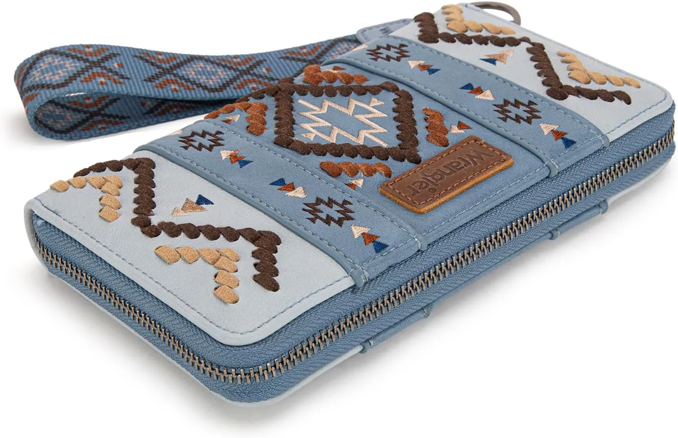 Wrangler Wallet Wristlet Aztec Clutch Long Purse Boho Credit Card Holder Wallet
