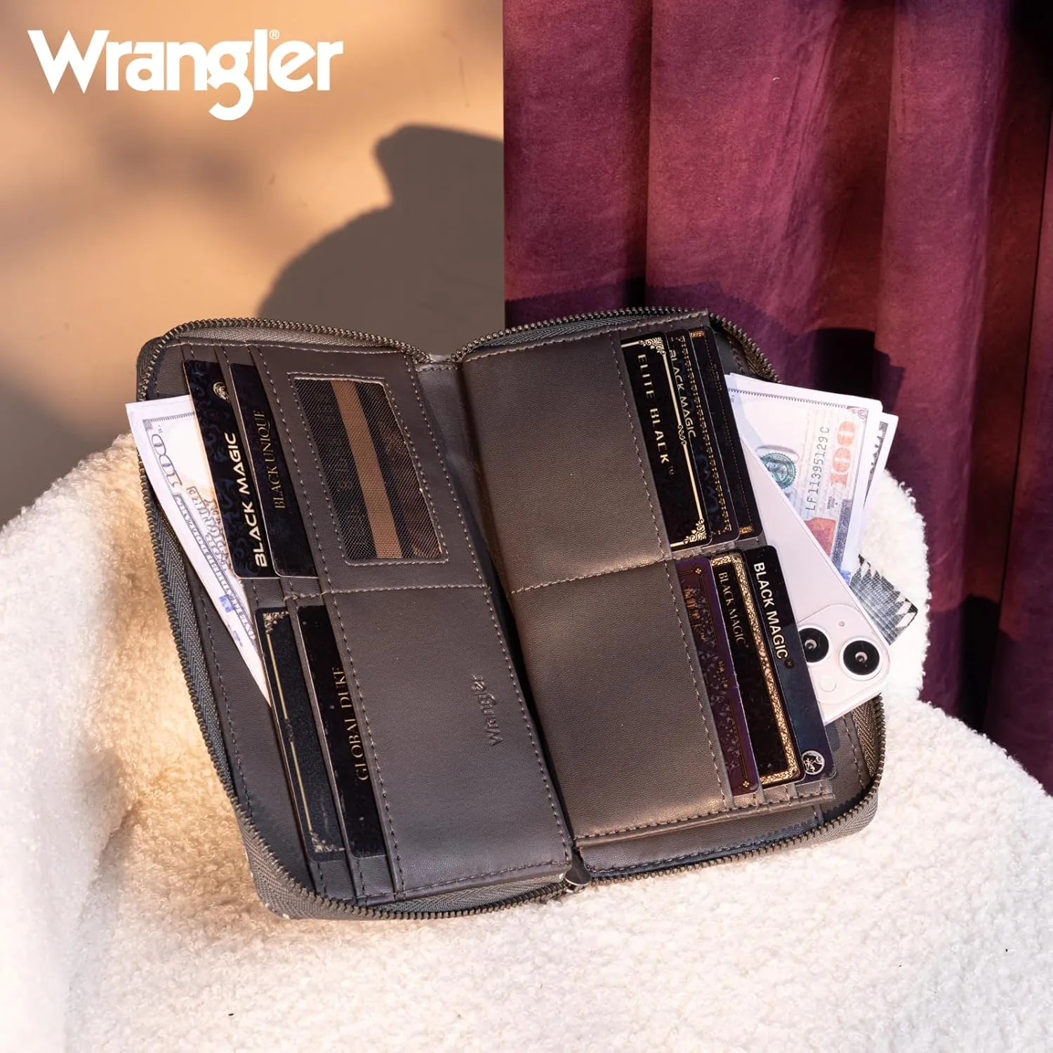 Wrangler Wallet Wristlet Aztec Clutch Long Purse Boho Credit Card Holder Wallet