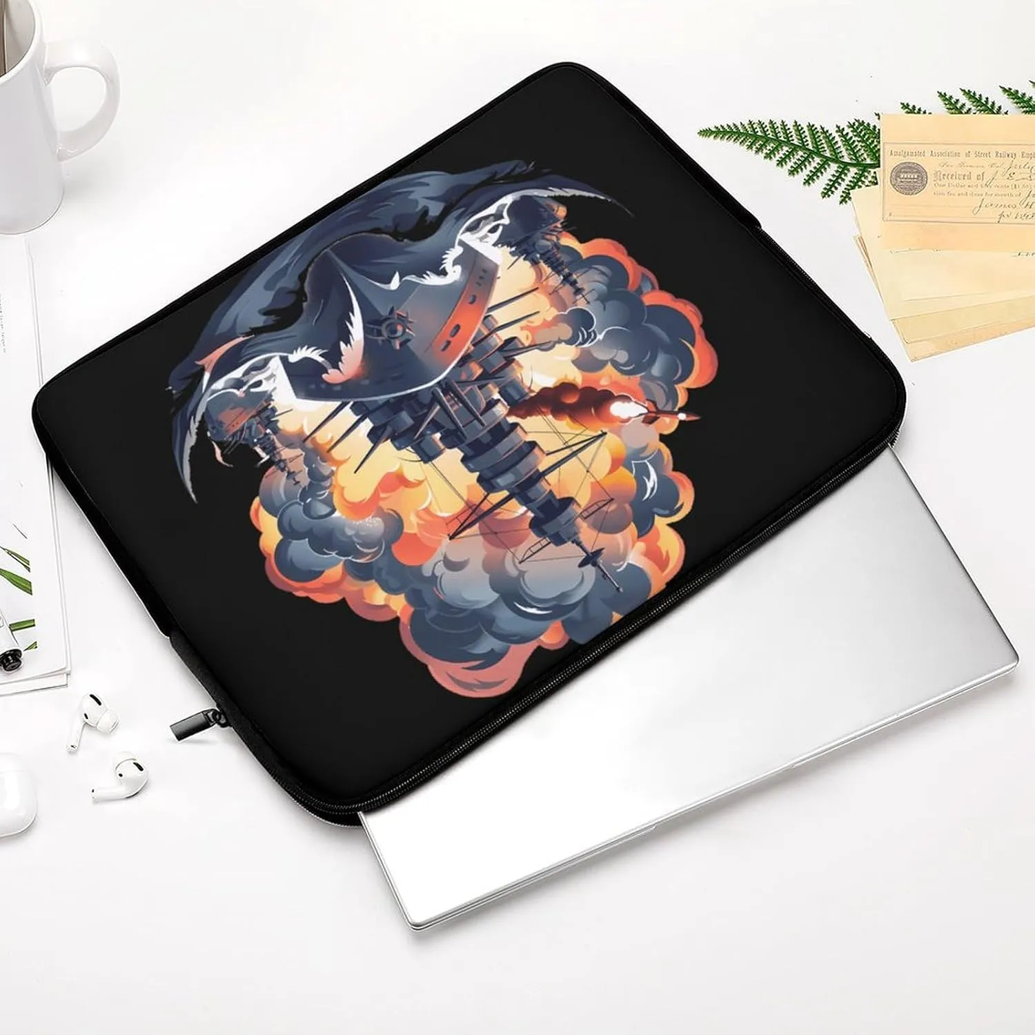 WW2 Warship Battleship Cruisers Naval Fleet Laptop Bag Portable Laptop Case Laptop Sleeve Computer Carrying Case Briefcase with Zippered