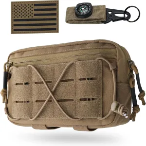 WYNEX Tactical Admin Dump Pouch, Molle Utility EDC Pouch Bag, Dual-Purpose Sub Abdominal Dangler Drop Pouch With Loop Back Strap for Vest