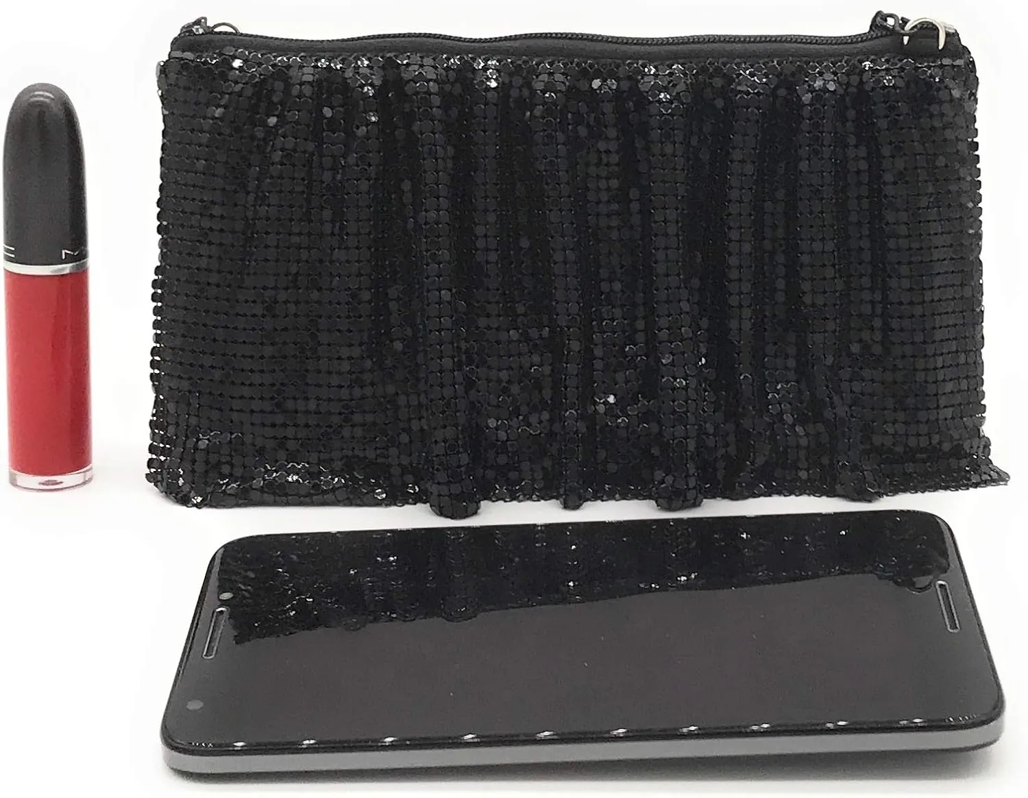 X-Small Women Evening Clutch Metal Mesh purse handbag with shoulder chain strap for Cocktail Party Prom Wedding