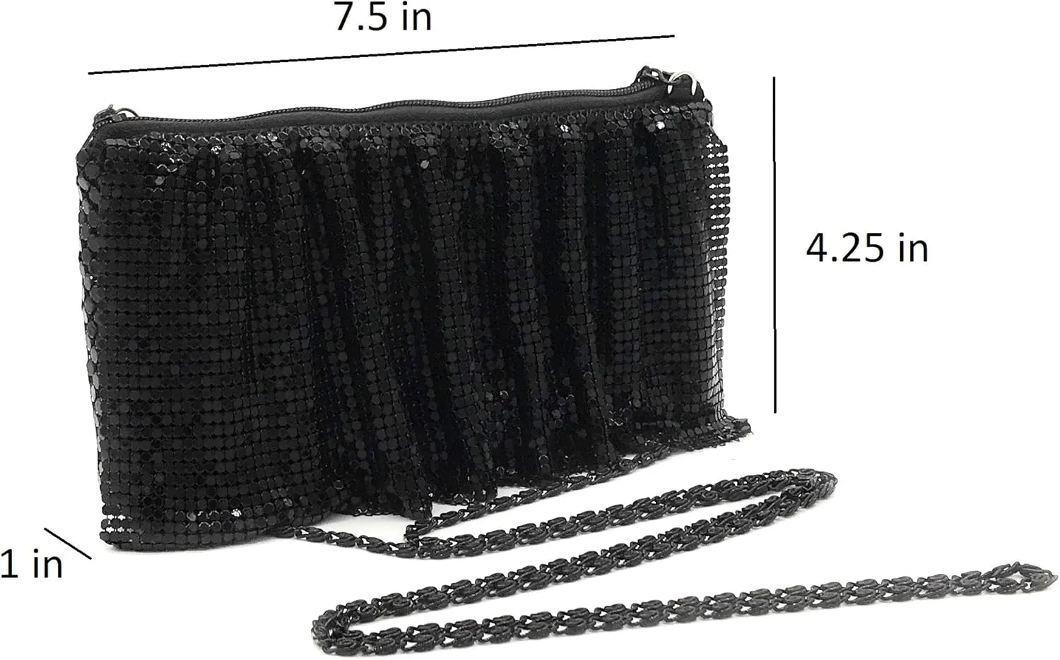 X-Small Women Evening Clutch Metal Mesh purse handbag with shoulder chain strap for Cocktail Party Prom Wedding
