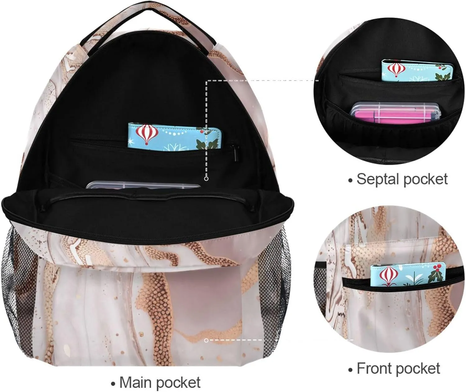 xigua Blue Butterfly Backpacks Waterproof Laptop Casual Daypack Tablet Travel Backpack School Bag with Multiple Pockets