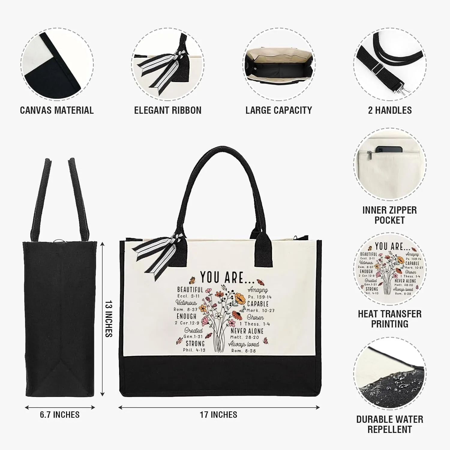 XIKAINUO Thank You Gifts for Women Canvas Tote Bag, Gifts for Coworker, Boss Lady, Manager