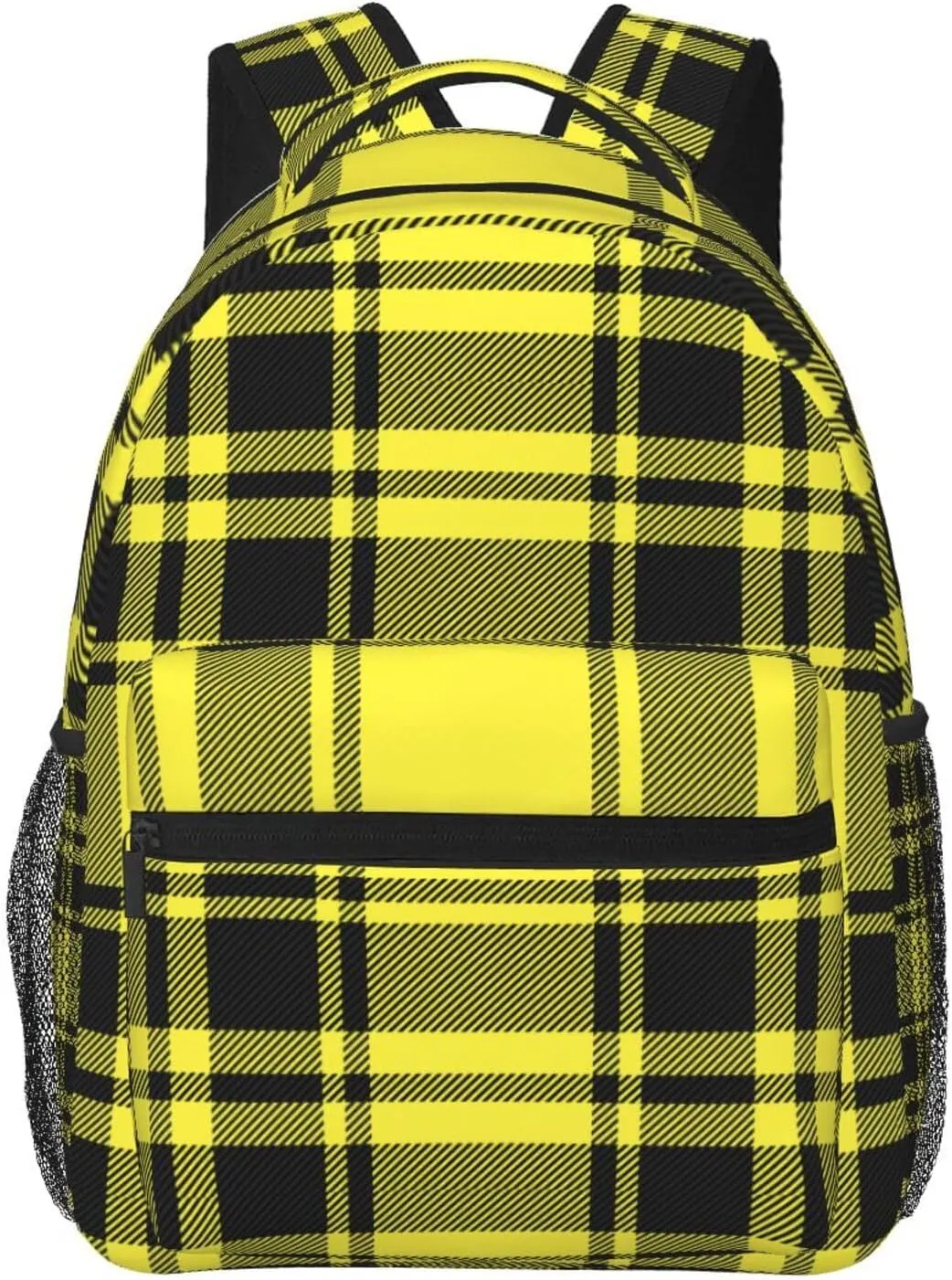 Yellow Cage Tartan Plaid Scottish Casual Backpack Travel Laptop Backpacks Lightweight Daypack Large Capacity Rucksack Notebook Bags Business Work Bag for Yoga Beach Hiking