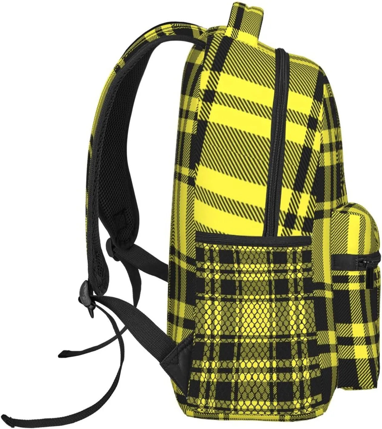 Yellow Cage Tartan Plaid Scottish Casual Backpack Travel Laptop Backpacks Lightweight Daypack Large Capacity Rucksack Notebook Bags Business Work Bag for Yoga Beach Hiking