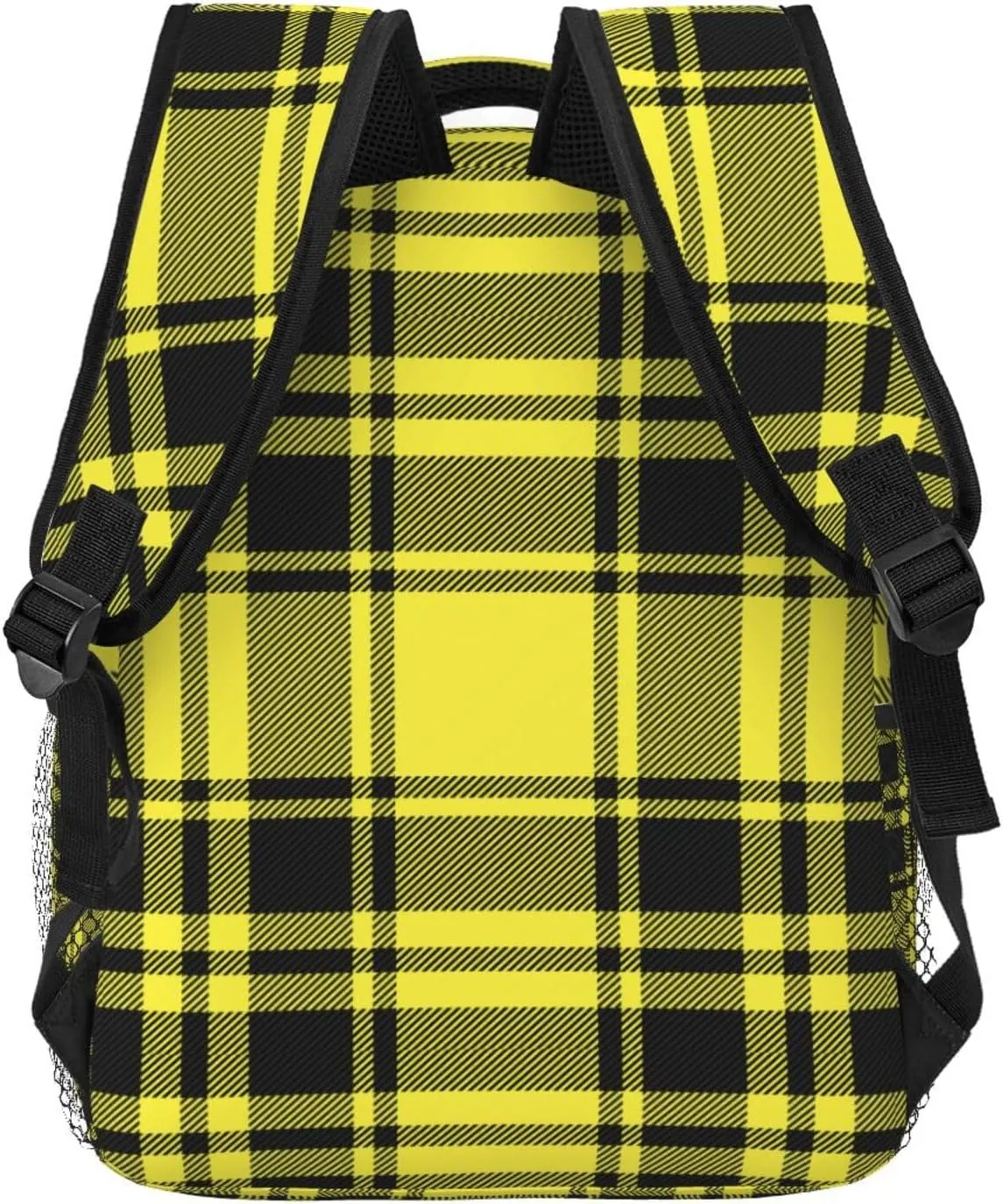 Yellow Cage Tartan Plaid Scottish Casual Backpack Travel Laptop Backpacks Lightweight Daypack Large Capacity Rucksack Notebook Bags Business Work Bag for Yoga Beach Hiking