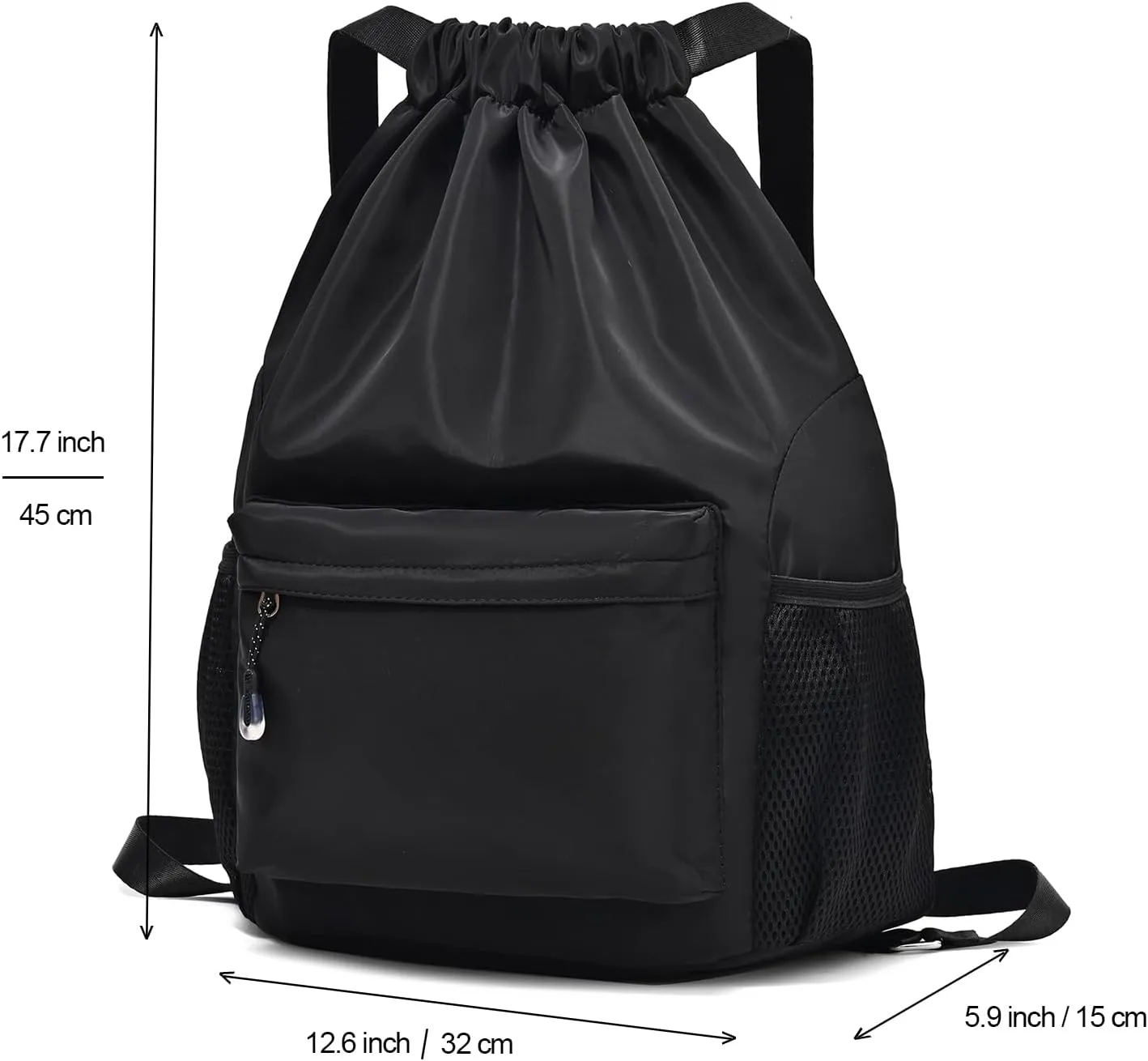 Yellow Drawstring Backpack for Women, Waterproof Drawstring Gym Bag for Men, Small Cinch Sack for Basketball, Pull String Sport Bag for Soccer.