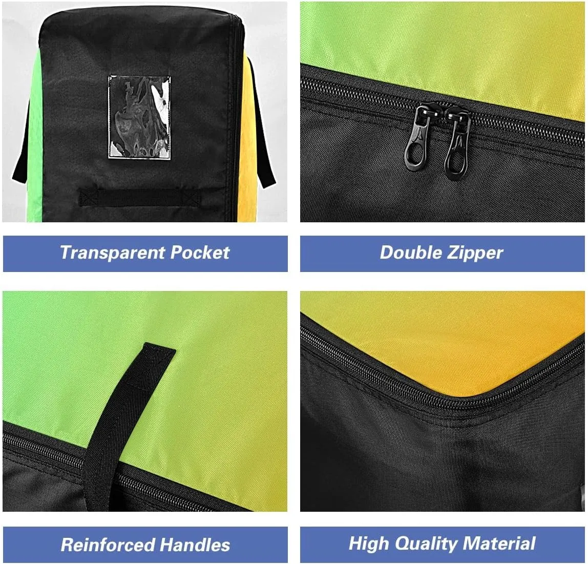 Yellow Green Gradient Storage Bags, 27.5x19.7x11 In, Garment Storage Organizer Travel Cargo Duffel Bags Zippered Storage Bag for Moving