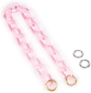 Yichain Chunky Acrylic Purse Strap Bag Chain Handle Replacement,Handbag Purse Making Accessory Decoration (Pink)