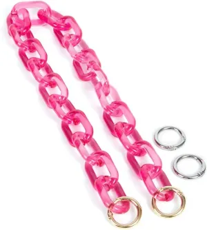 Yichain Chunky Acrylic Purse Strap Bag Chain Handle Replacement,Handbag Purse Making Accessory Decoration (Rose)