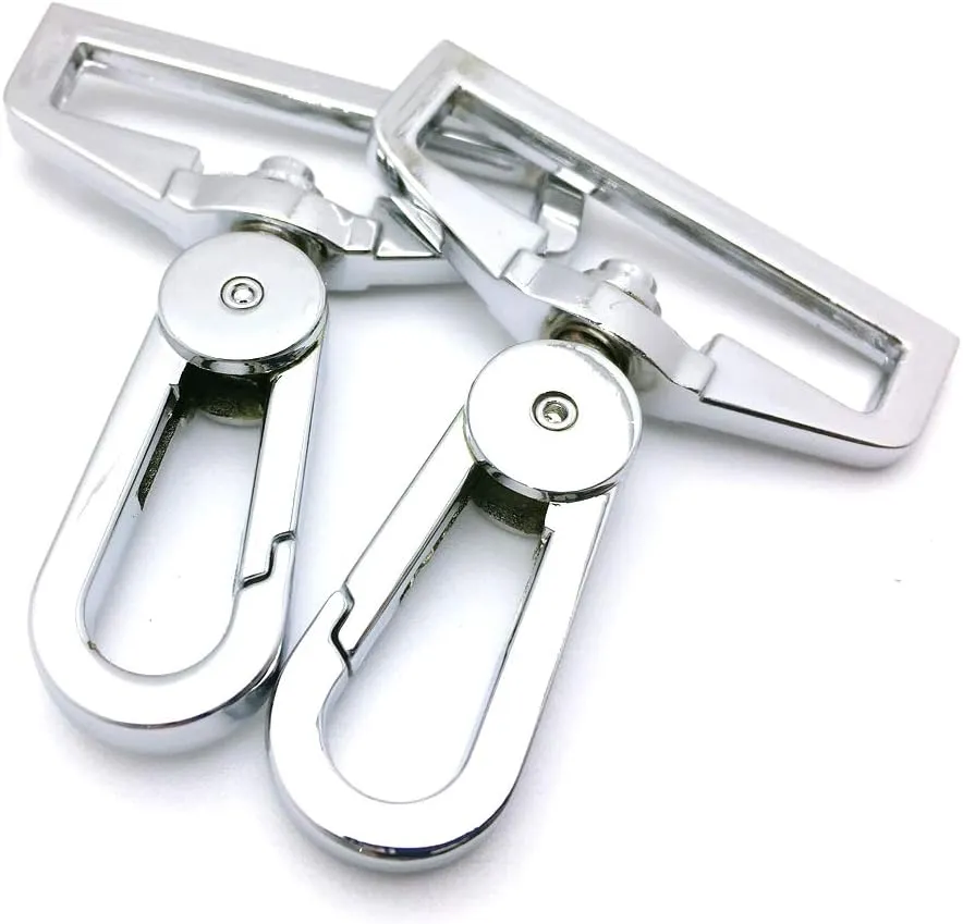 YIXI-SBest 5 Pcs 1.5" (38 mm) Inside Diameter D Ring High-Grade Luggage Buckle Lobster Clasp Claw Swivel for Strap Push Gate Lobster Clasps Hooks Swivel Snap Fashion Clips (1.5 inch, Silver)