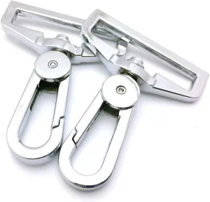 YIXI-SBest 5 Pcs 1.5" (38 mm) Inside Diameter D Ring High-Grade Luggage Buckle Lobster Clasp Claw Swivel for Strap Push Gate Lobster Clasps Hooks Swivel Snap Fashion Clips (1.5 inch, Silver)